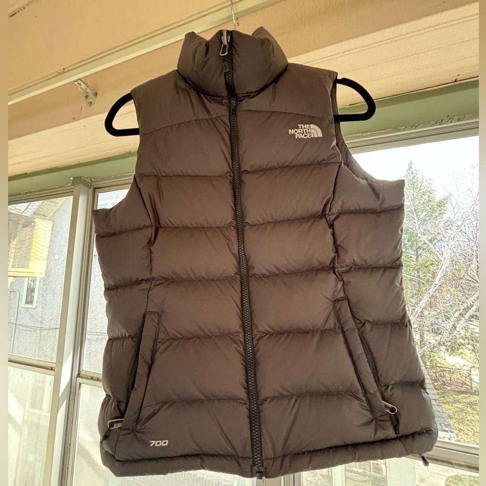 Black North Face Puffer Vest - basically new